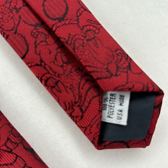 Vintage Disney Mickey Mouse Wearing Sunglasses Necktie Red & Black - Picture 3 of 6